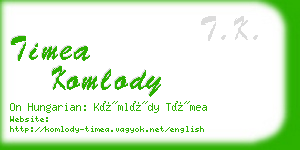 timea komlody business card